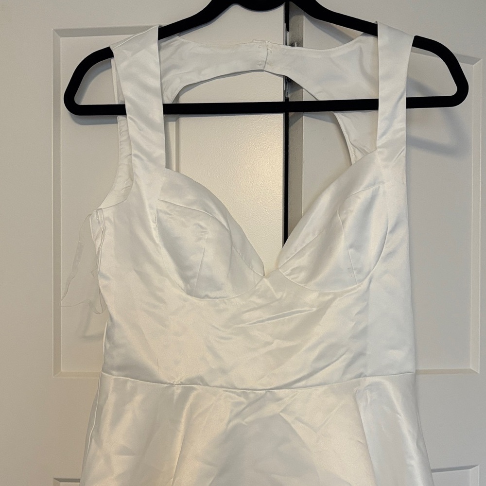 NWT Peppermayo White Satin Mini Dress